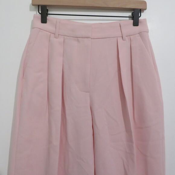 Banana Republic Womens Sz 2 Light Pink Curvy Pleated Wide Leg Pants High Rise - Picture 3 of 5